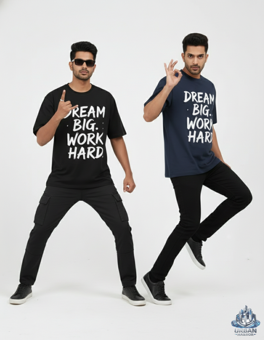 Dream. Work. Repeat. – Oversized Motivation Tee