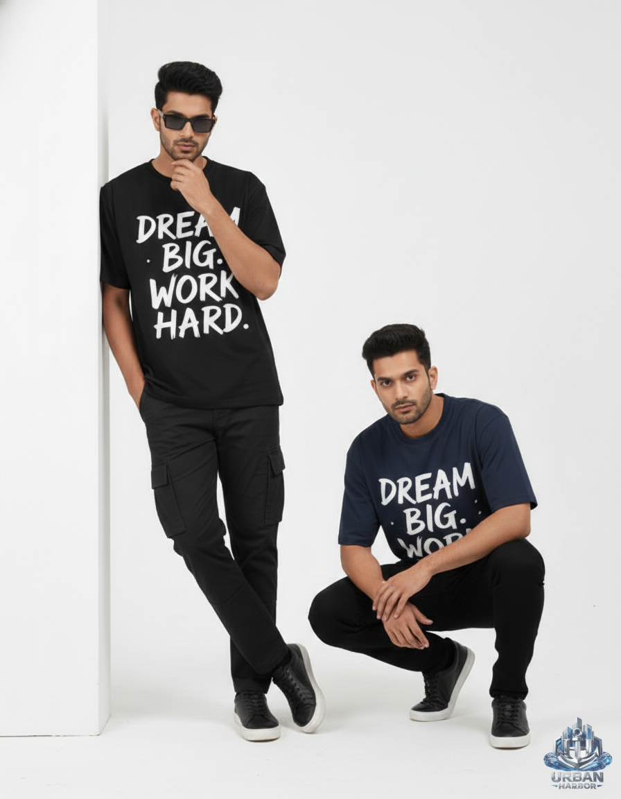 Dream. Work. Repeat. – Oversized Motivation Tee