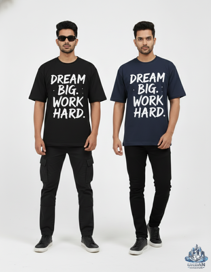 Dream. Work. Repeat. – Oversized Motivation Tee